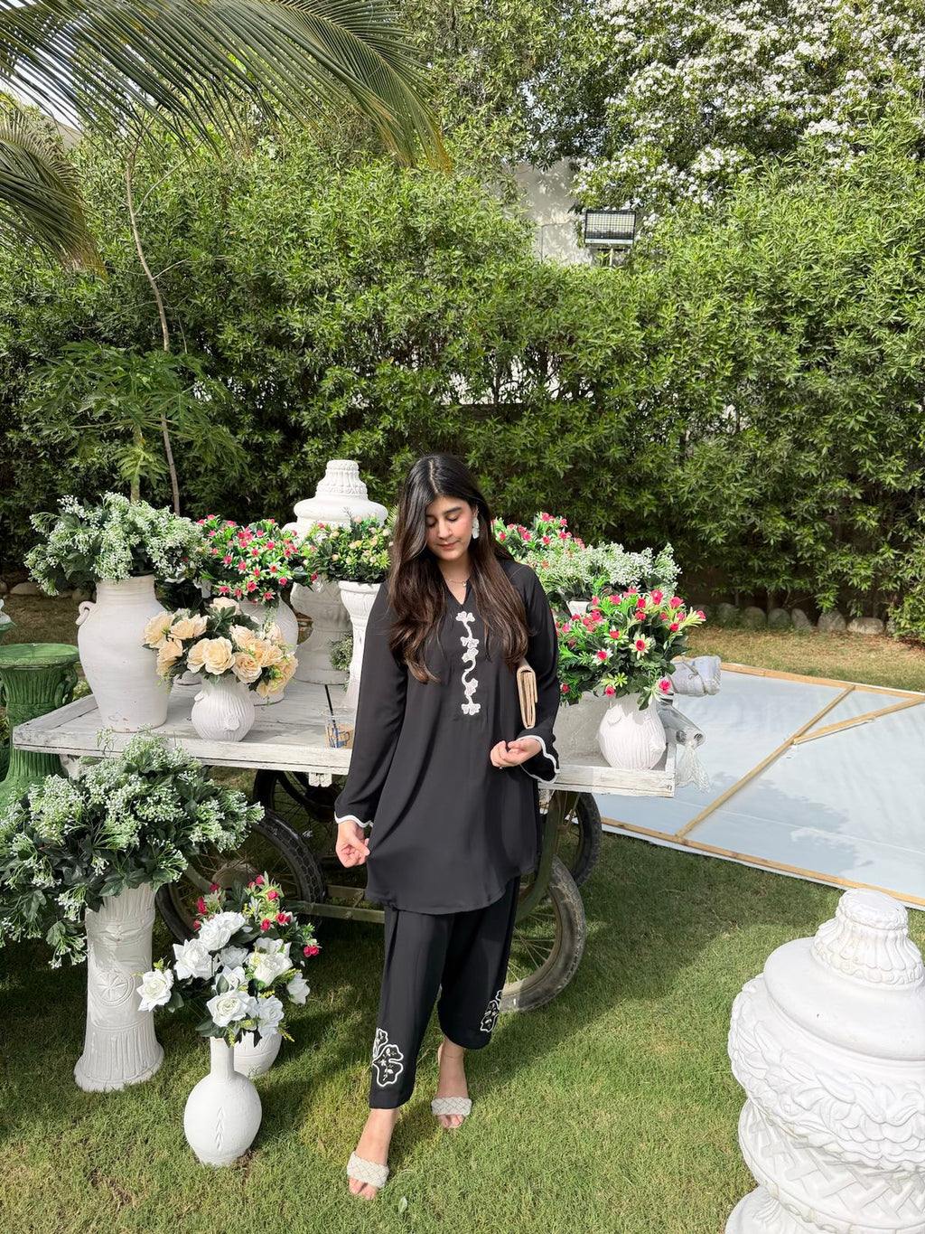 Black Forever - 2PC Georgette Dress
