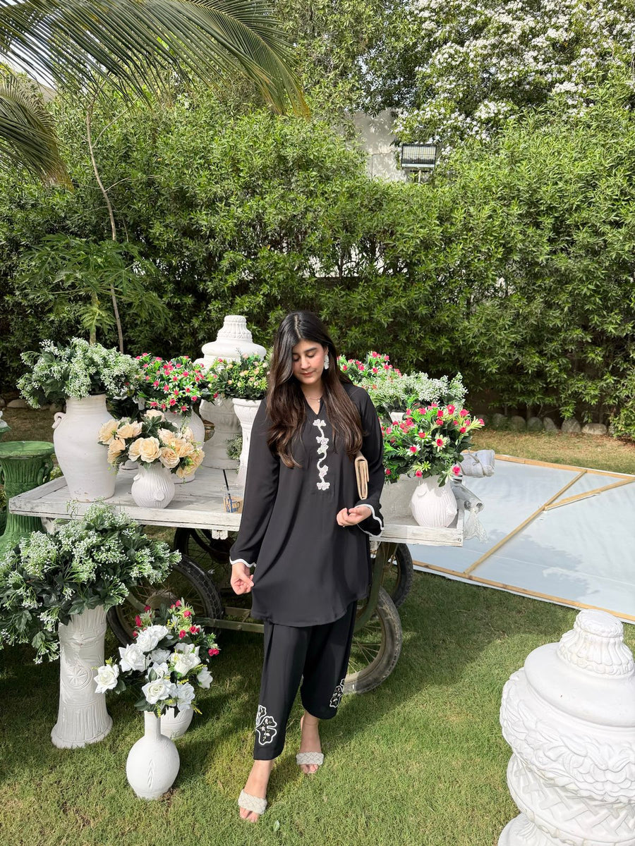 Black Forever - 2PC Georgette Dress