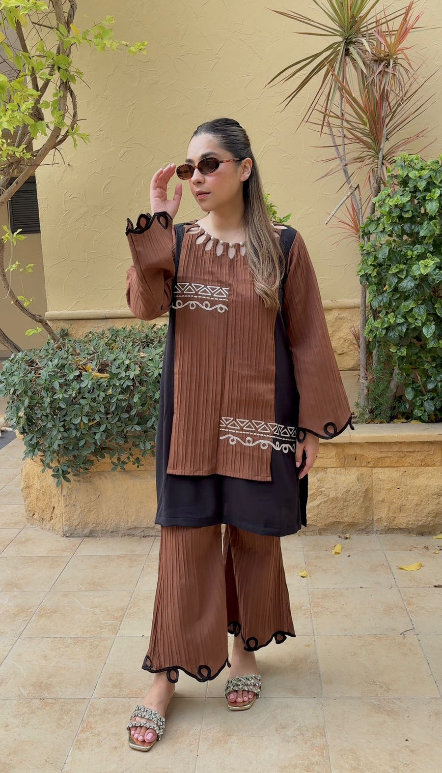 Timeless Blend - 2PC Self Georgette Dress
